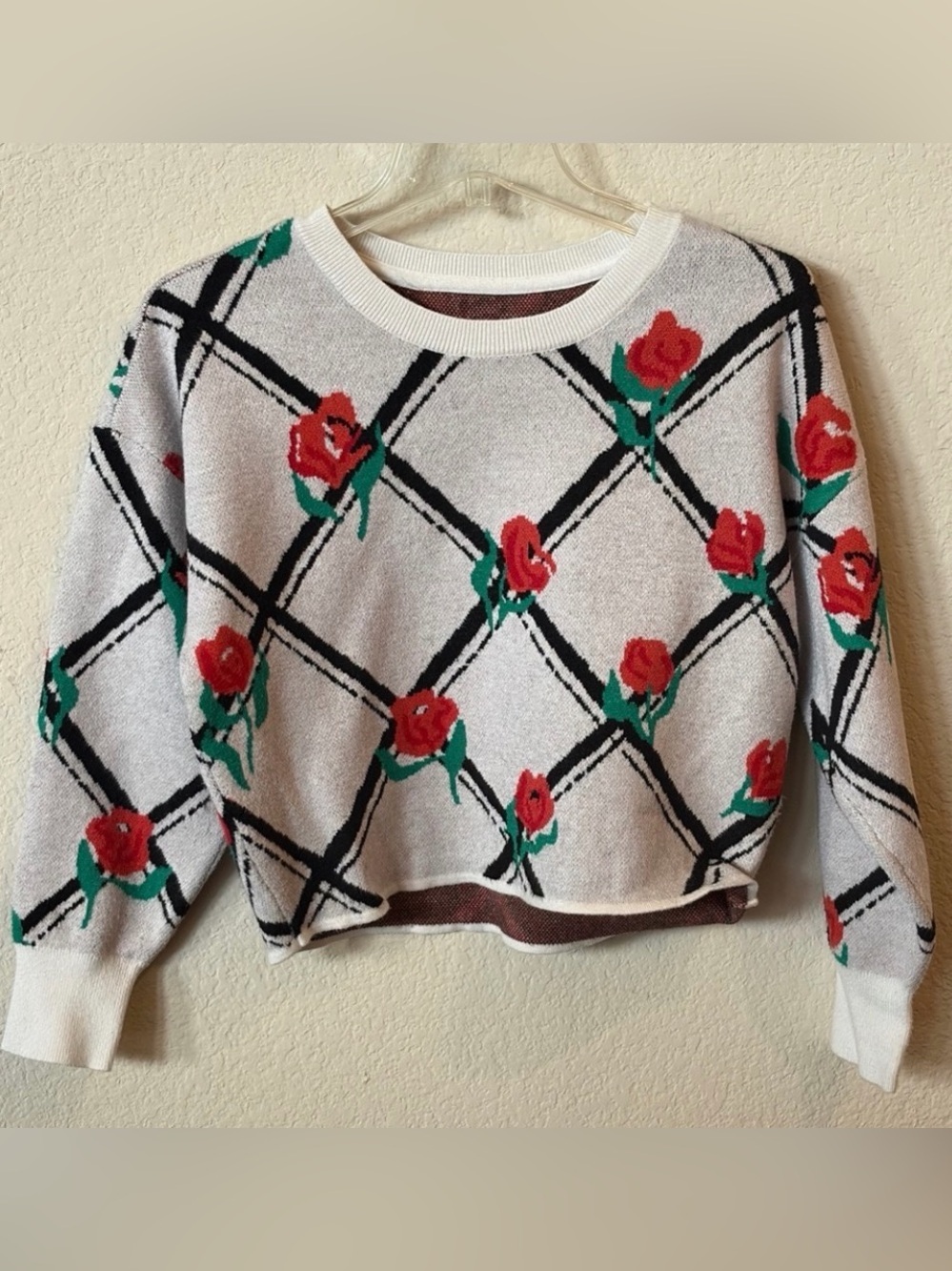 Anthropologie Maeve Floral "Roses" Sweater Size SP - Picture 4 of 8
